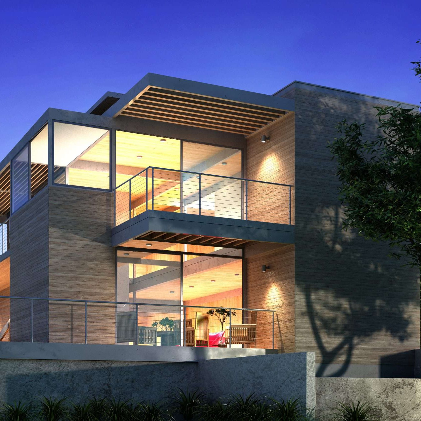 3d render modern building exterior