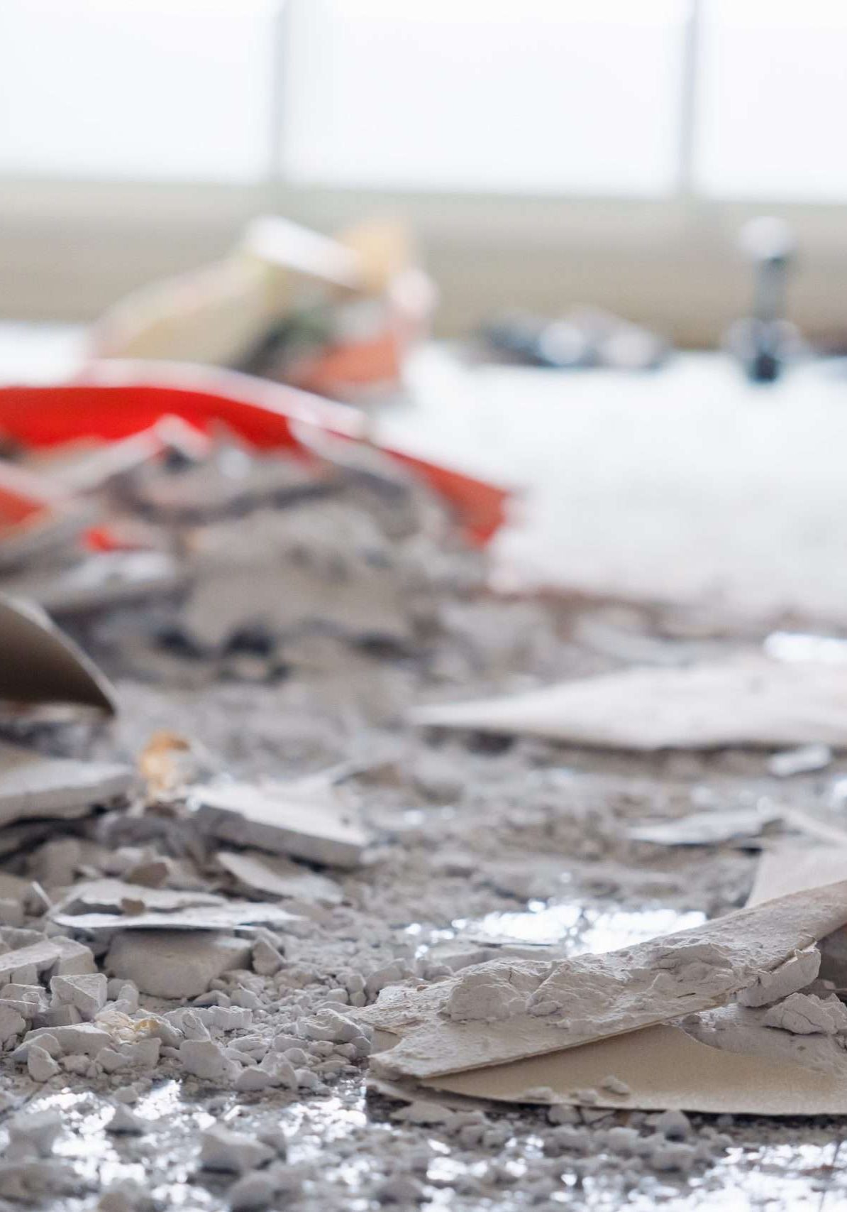 close up of demolition
